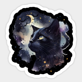 Cat and Bats Sticker